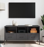 VidaXL Tv-meubel 100,5x39x50,5 cm koudgewalst staal zwart