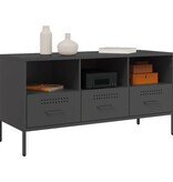 VidaXL Tv-meubel 100,5x39x50,5 cm koudgewalst staal zwart