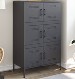 VidaXL Hoge kast 68x39x113 cm staal antracietkleurig