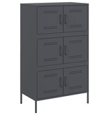 VidaXL Hoge kast 68x39x113 cm staal antracietkleurig
