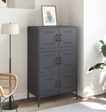 VidaXL Hoge kast 68x39x113 cm staal antracietkleurig
