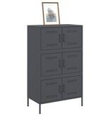VidaXL Hoge kast 68x39x113 cm staal antracietkleurig