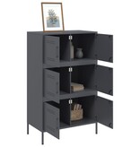 VidaXL Hoge kast 68x39x113 cm staal antracietkleurig