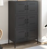 VidaXL Hoge kast 68x39x113 cm staal zwart
