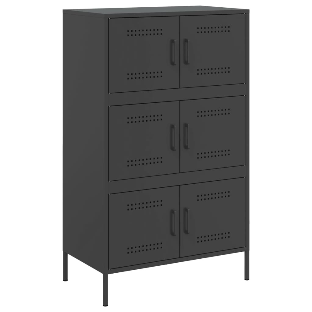VidaXL Hoge kast 68x39x113 cm staal zwart