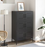 VidaXL Hoge kast 68x39x113 cm staal zwart