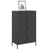 VidaXL Hoge kast 68x39x113 cm staal zwart