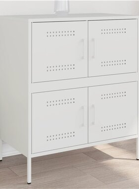 VidaXL Dressoir 68x39x79 cm staal wit