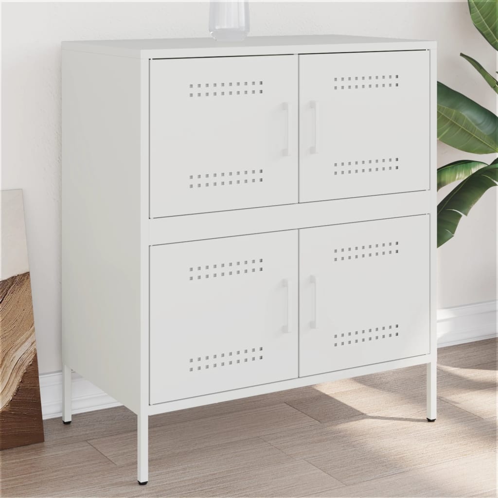 VidaXL Dressoir 68x39x79 cm staal wit