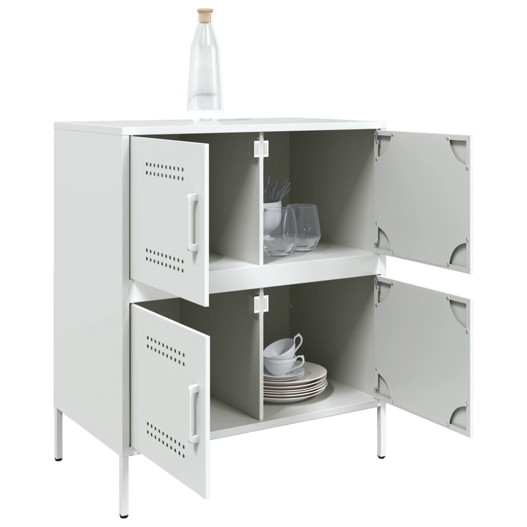 VidaXL Dressoir 68x39x79 cm staal wit
