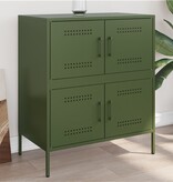 VidaXL Dressoir 68x39x79 cm staal olijfgroen