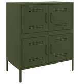 VidaXL Dressoir 68x39x79 cm staal olijfgroen