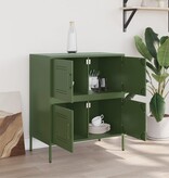 VidaXL Dressoir 68x39x79 cm staal olijfgroen