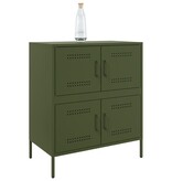 VidaXL Dressoir 68x39x79 cm staal olijfgroen