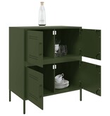 VidaXL Dressoir 68x39x79 cm staal olijfgroen