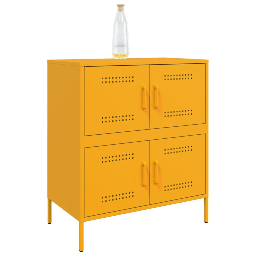 VidaXL Dressoir 68x39x79 cm staal mosterdgeel