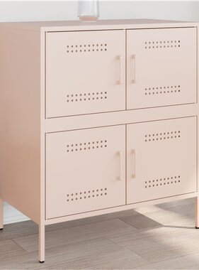 VidaXL Dressoir 68x39x79 cm staal roze