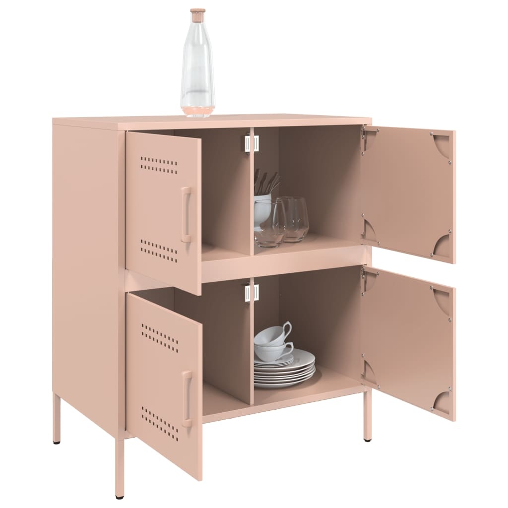 VidaXL Dressoir 68x39x79 cm staal roze