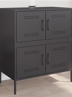 VidaXL Dressoir 68x39x79 cm staal zwart