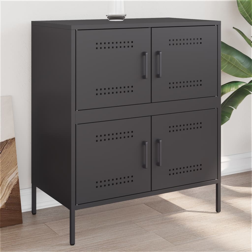VidaXL Dressoir 68x39x79 cm staal zwart