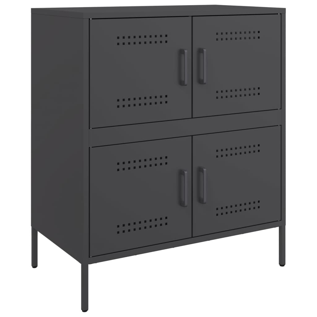 VidaXL Dressoir 68x39x79 cm staal zwart