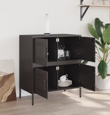 VidaXL Dressoir 68x39x79 cm staal zwart