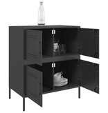 VidaXL Dressoir 68x39x79 cm staal zwart