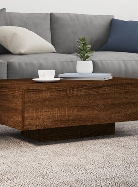 VidaXL Salontafel met LED-verlichting 85x55x31 cm bruin eikenkleur