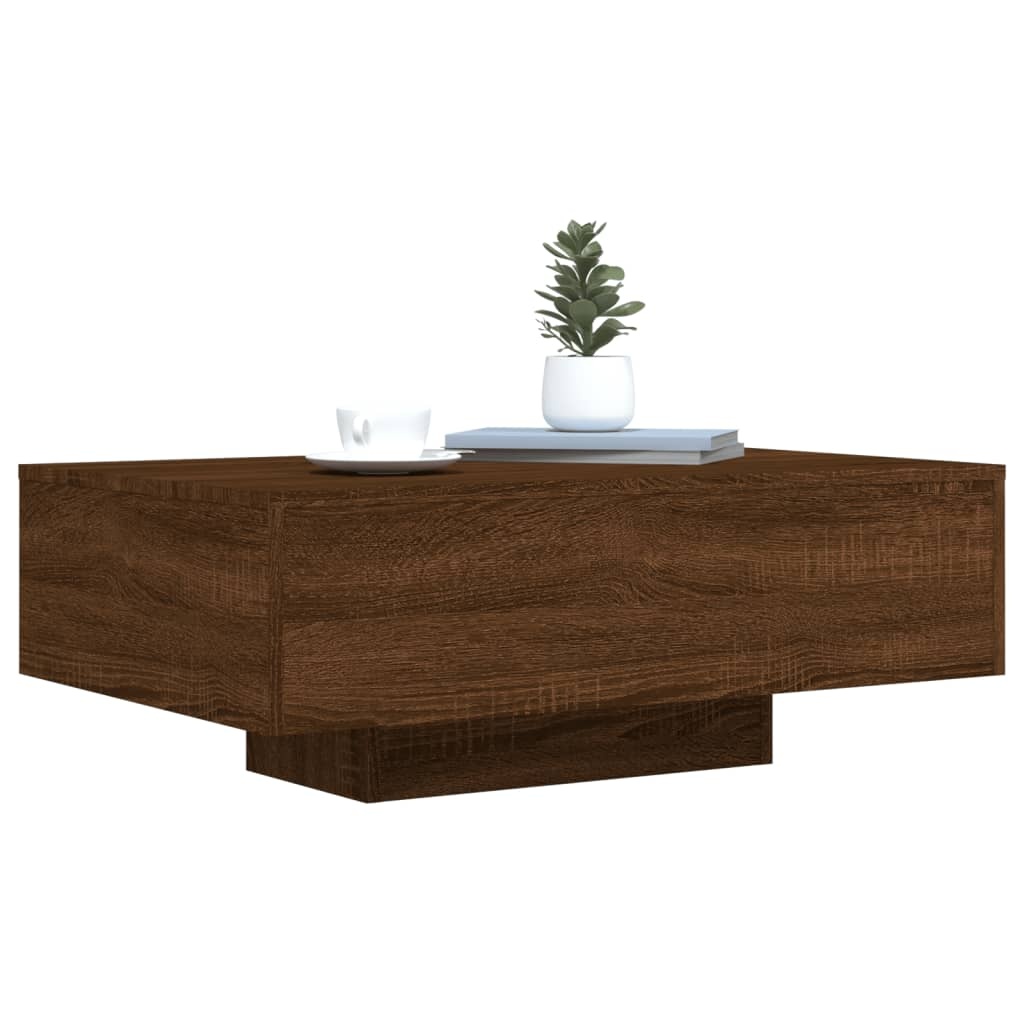 VidaXL Salontafel met LED-verlichting 85x55x31 cm bruin eikenkleur