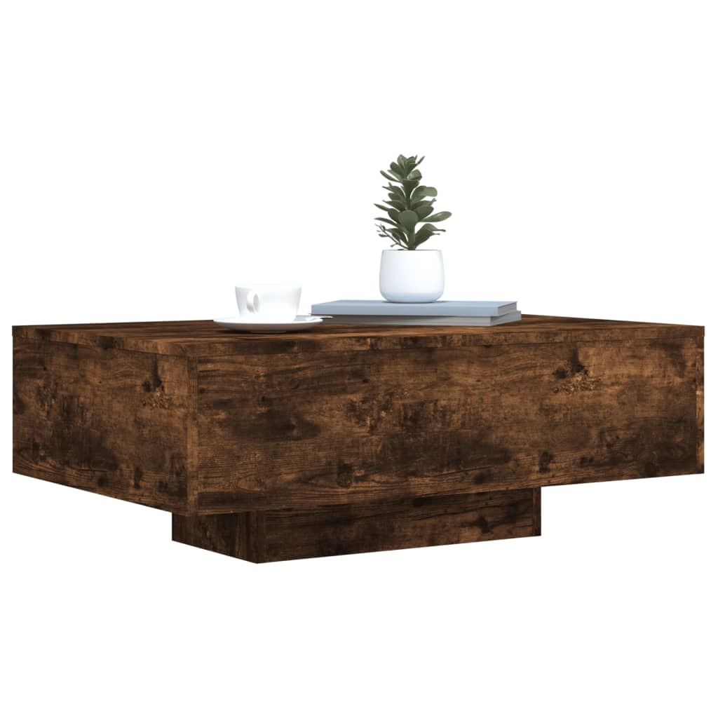 VidaXL Salontafel met LED-verlichting 85x55x31 cm gerookt eikenkleurig