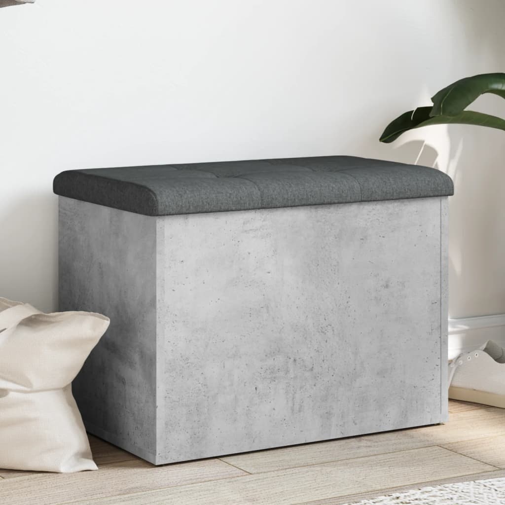 VidaXL Opbergbankje 62x42x45 cm bewerkt hout betongrijs