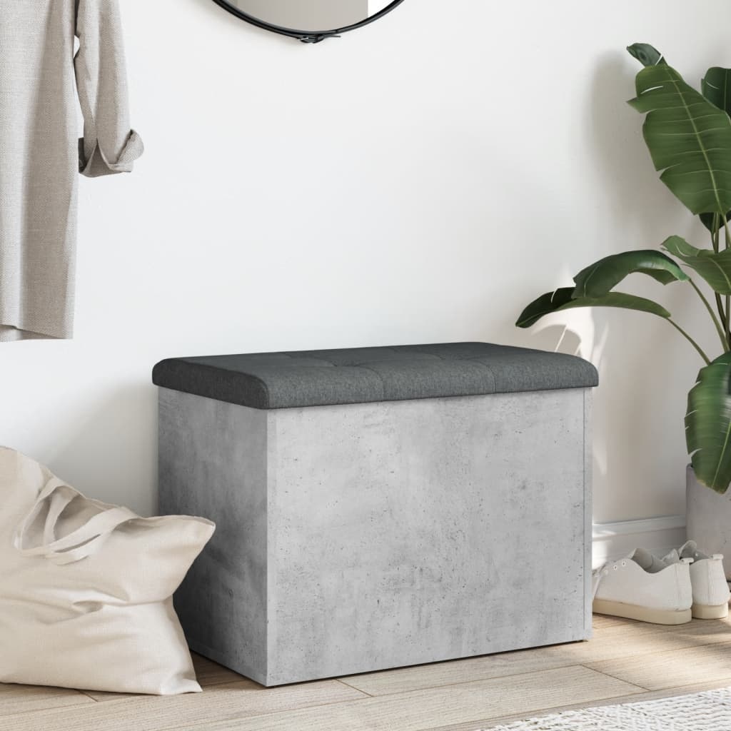 VidaXL Opbergbankje 62x42x45 cm bewerkt hout betongrijs