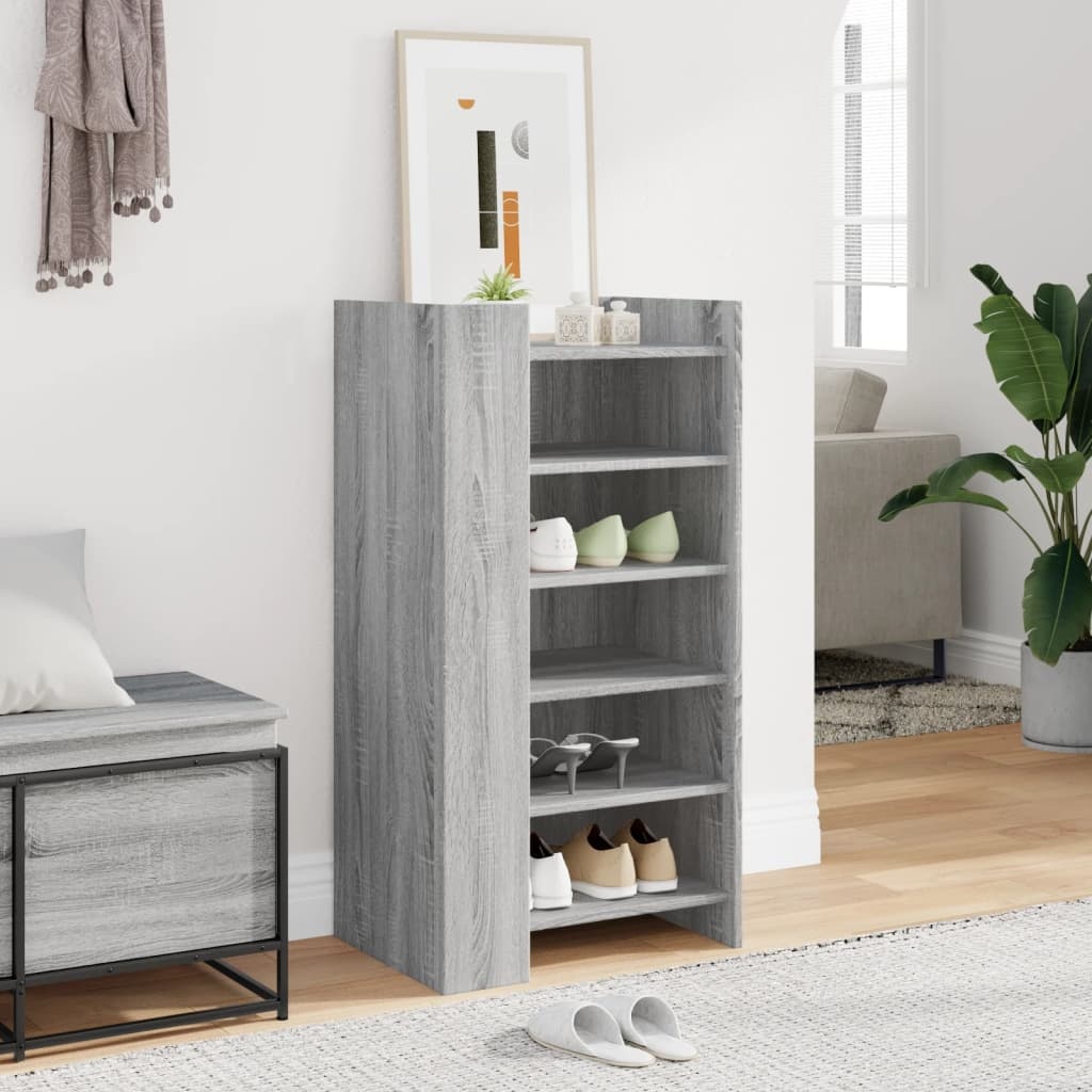 VidaXL Schoenenkast 52x37,5x100 cm bewerkt hout grijs sonoma eiken