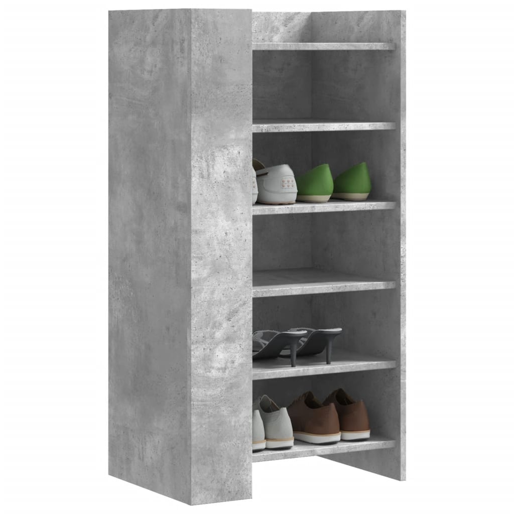 VidaXL Schoenenkast 52x37,5x100 cm bewerkt hout betongrijs