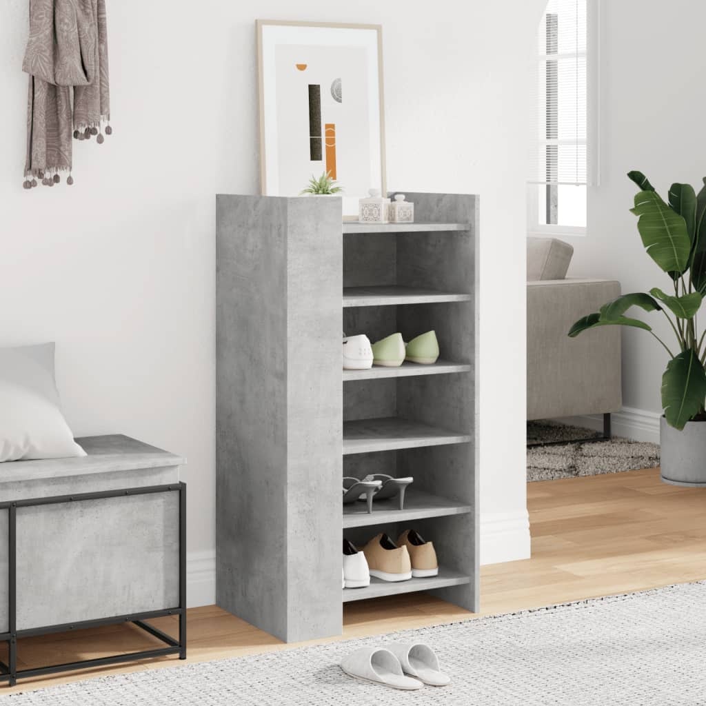 VidaXL Schoenenkast 52x37,5x100 cm bewerkt hout betongrijs