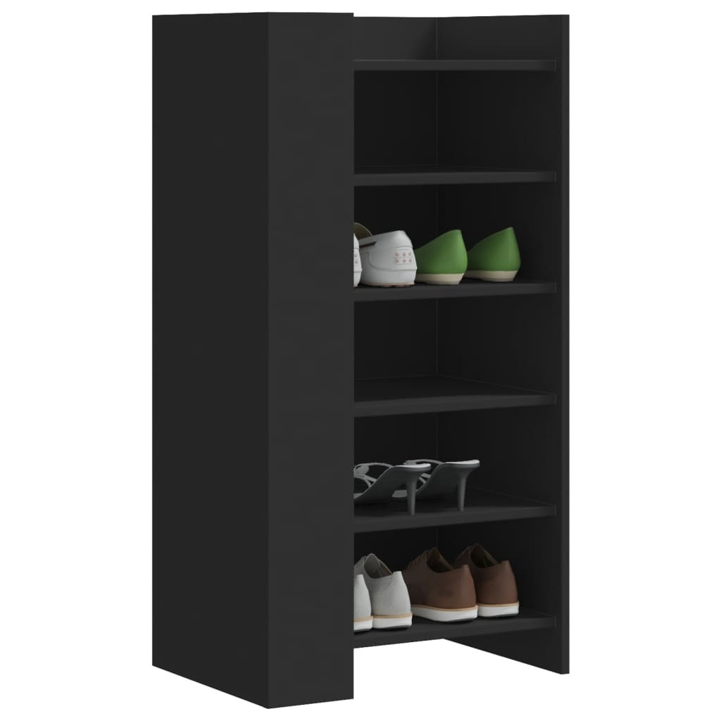 VidaXL Schoenenkast 52x37,5x100 cm bewerkt hout zwart