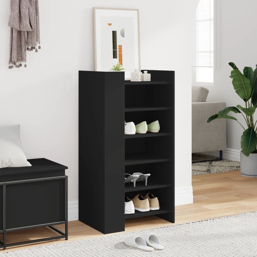 VidaXL Schoenenkast 52x37,5x100 cm bewerkt hout zwart