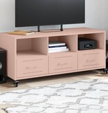 VidaXL Tv-meubel 100,5x39x43,5 cm koudgewalst staal roze