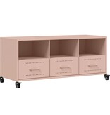 VidaXL Tv-meubel 100,5x39x43,5 cm koudgewalst staal roze