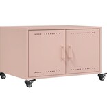 VidaXL Salontafel 68x50x43,5 cm koudgewalst staal roze