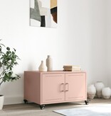 VidaXL Salontafel 68x50x43,5 cm koudgewalst staal roze