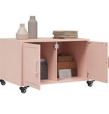 VidaXL Salontafel 68x50x43,5 cm koudgewalst staal roze