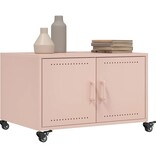 VidaXL Salontafel 68x50x43,5 cm koudgewalst staal roze