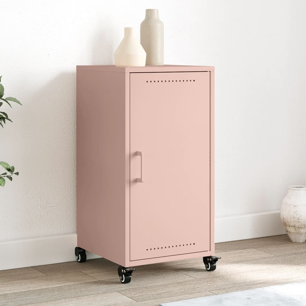 VidaXL Dressoir 36x39x72 cm koudgewalst staal roze