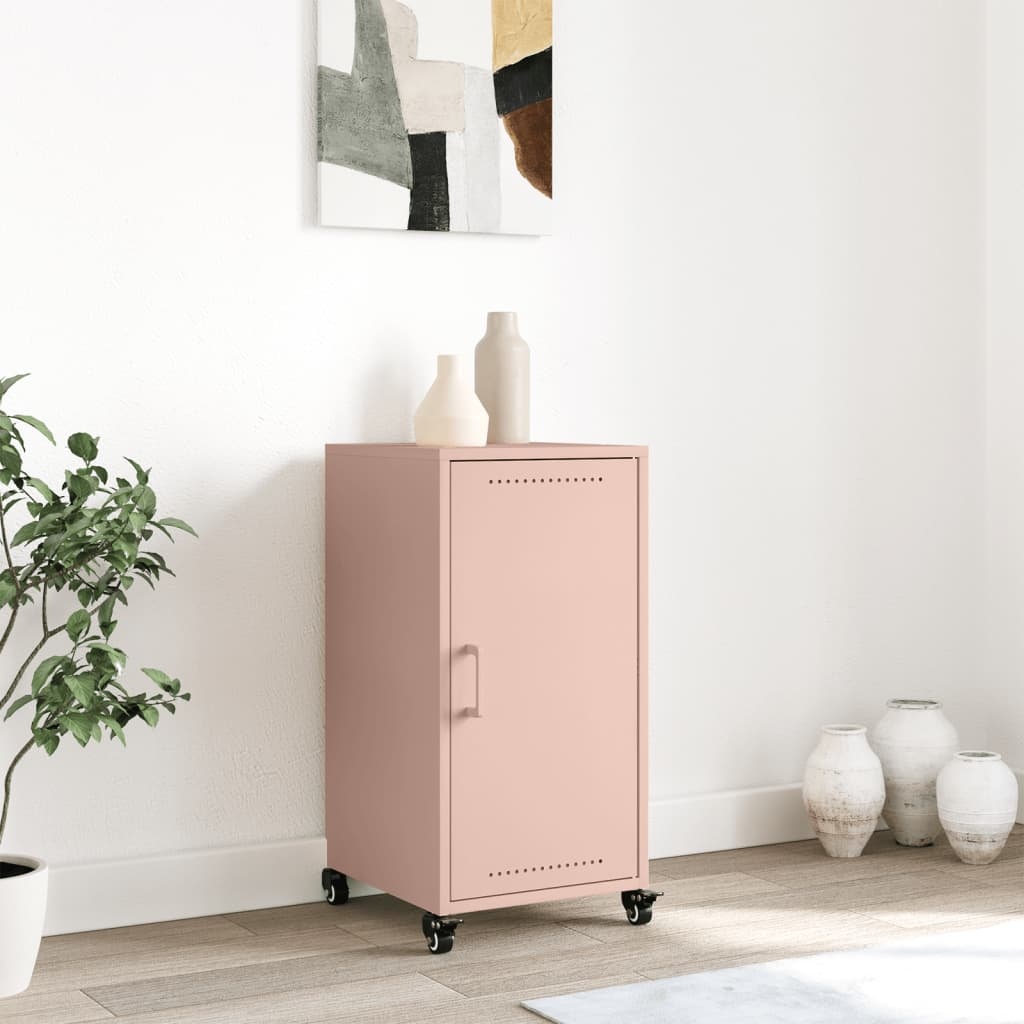 VidaXL Dressoir 36x39x72 cm koudgewalst staal roze