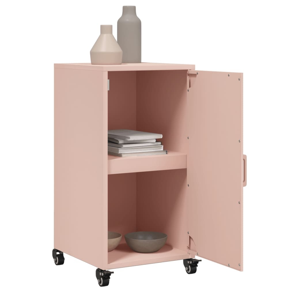 VidaXL Dressoir 36x39x72 cm koudgewalst staal roze