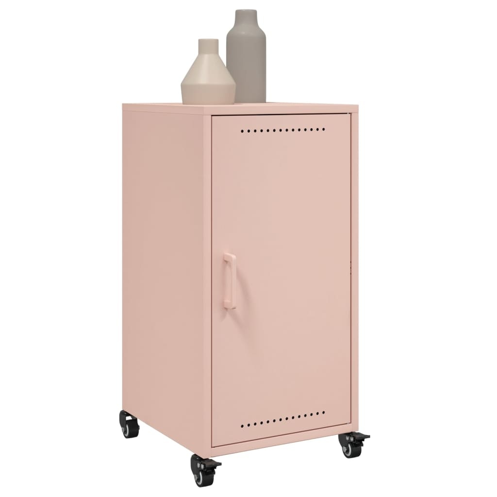 VidaXL Dressoir 36x39x72 cm koudgewalst staal roze