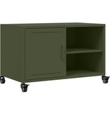 VidaXL Tv-meubel 68x39x43,5 cm koudgewalst staal olijfgroen