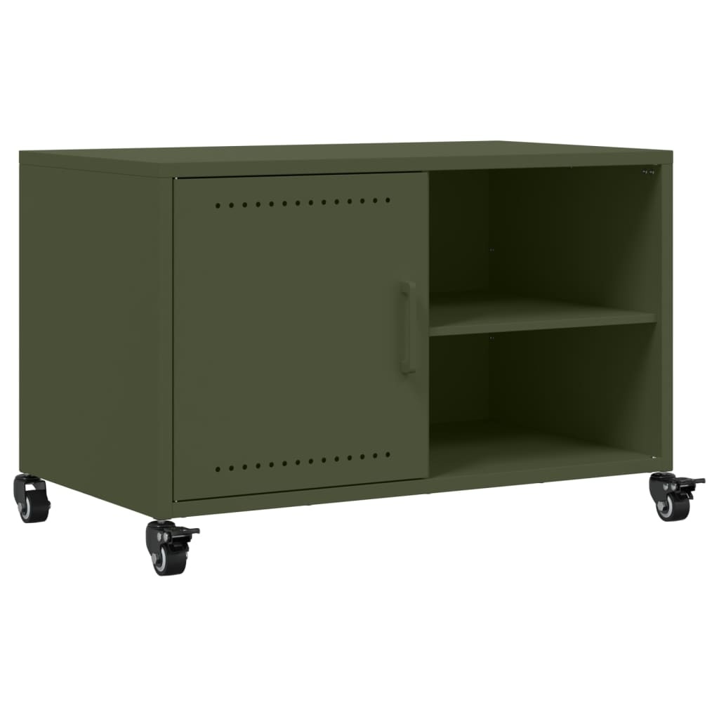 VidaXL Tv-meubel 68x39x43,5 cm koudgewalst staal olijfgroen