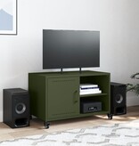 VidaXL Tv-meubel 68x39x43,5 cm koudgewalst staal olijfgroen